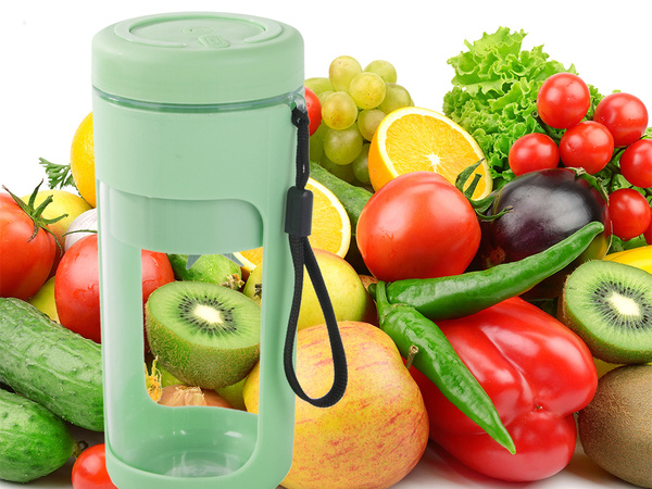 Tragbarer USB-Smoothie-Mixer, kabelloser Eiszerkleinerer mit Trageband