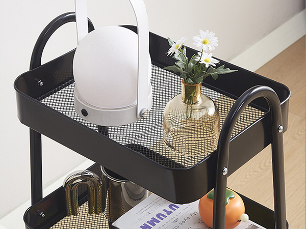 Kuhinjska polica kopalniška omarica na kolesih kovinski stojalo tri ravni 3