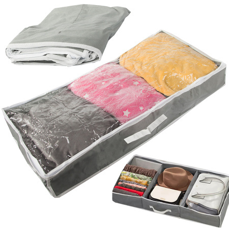 Boîte de rangement organisateur de garde-robe fermeture éclair grand pour chaussures linge de lit