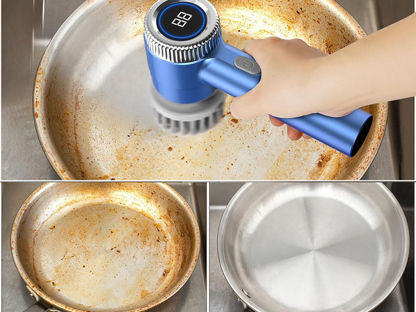 Cordless electric rotary brush for kitchen cleaning 5in1