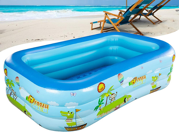 Aufblasbarer pool grosser rechteckiger garten familie aufblasbarer pool für kinder