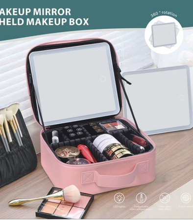 TROUSSE DE MAQUILLAGE AVEC MIROIR ROSE (20) GAB_B