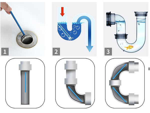 Bâtonnets nettoyeurs de drains pour nettoyer les tuyaux d'évier 12 pièces