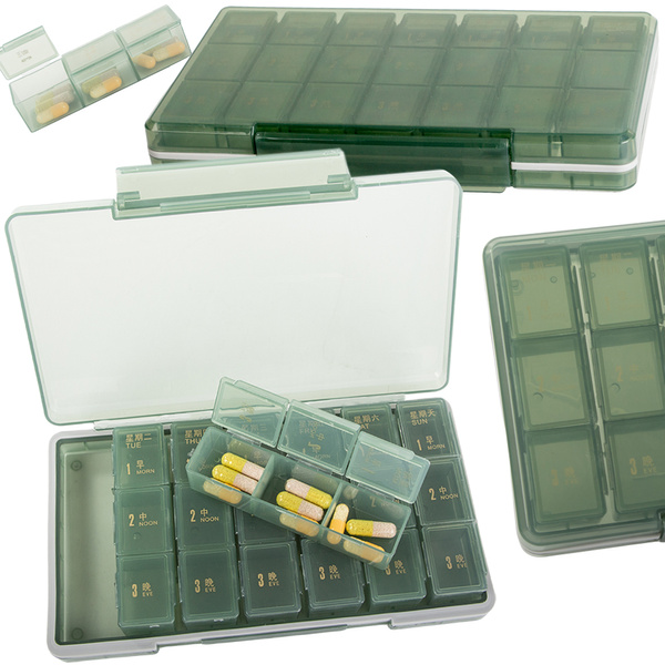 Vsebnik za zdravila škatla za tablete čas dneva kaseta za zdravila tedensko