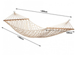 Zahradní houpací síť lano síť dřevěné příčky boho pletené bílé