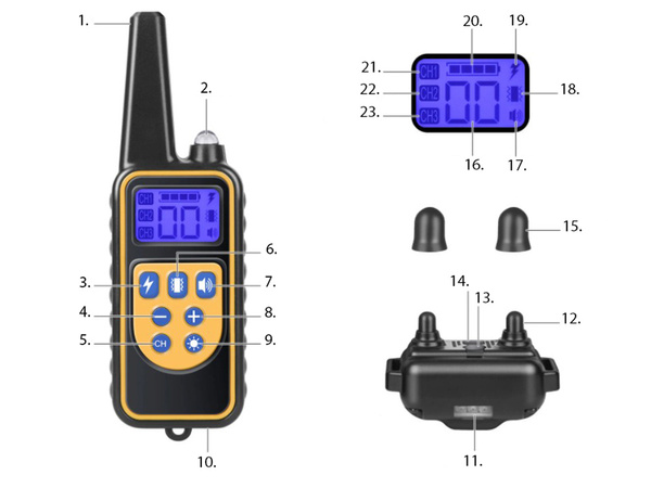 Electric dog training collar 800m remote control