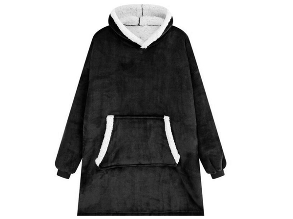 Šiltas megztinis oversize antklodė xxl 2in1 storas kailis minkštas gobtuvas su gobtuvu chalatas