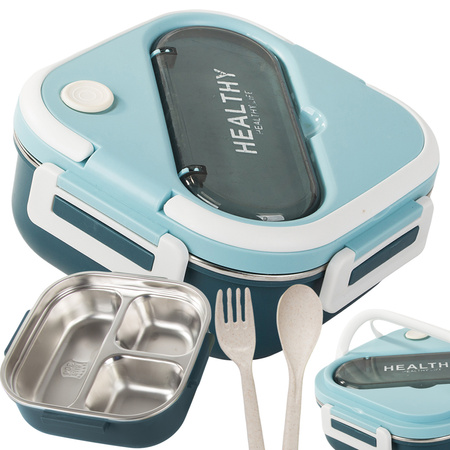 Snack box s compartments container cutlery lunchbox for microwave 1000ml