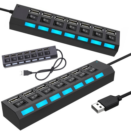 Rozgałęźnik rozdzielacz portów hub usb 7x usb 2.0