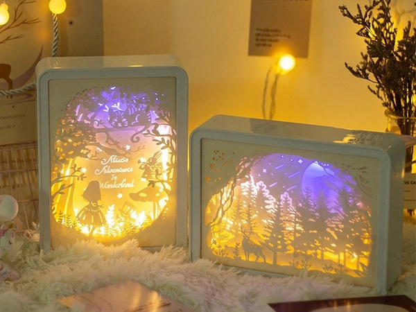 Recortables de papel luz nocturna 3d usb
