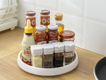 Forgatható tálcás szervező univerzális tálca 25cm konyha fürdőszoba fűszerek fehér
