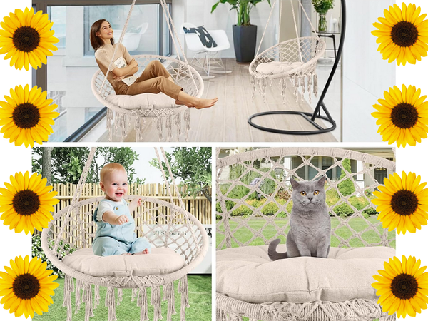 Záhradná hojdačka bocianie hniezdo závesné kreslo boho 80cm