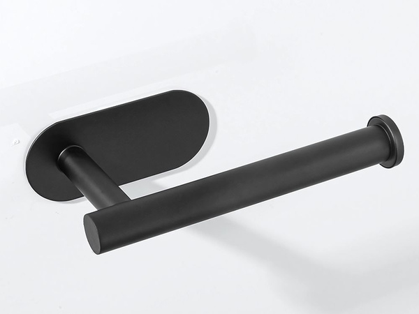 Toilet paper holder wc self-adhesive without drilling black loft metal