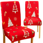 Funda navideña para silla decorativa universal Papá Noel con goma elástica