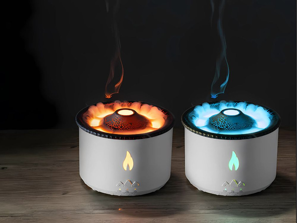 Levegő párásító led diffúzor rgb vulkán illat pára tűz robbanás