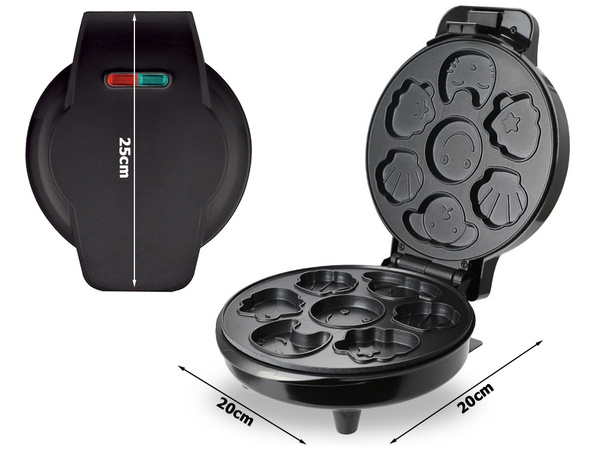 Electric waffle maker for waffles and cookies, moulds with various designs, 1200W
