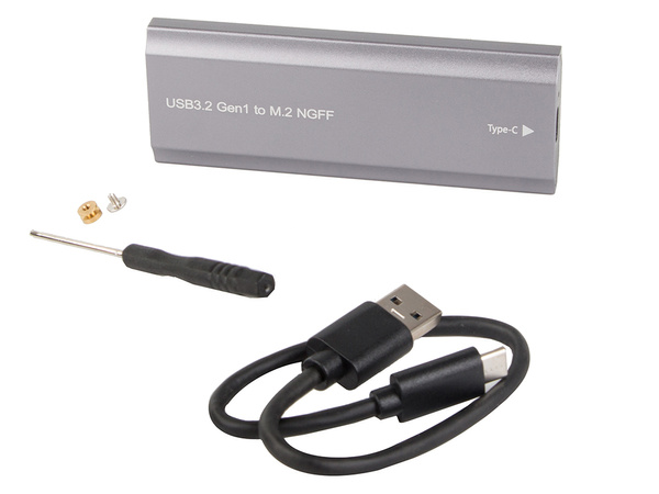 Hdd adaptér box m.2 sata ngff usb 3.1 usb typ-c 2230-2280mm