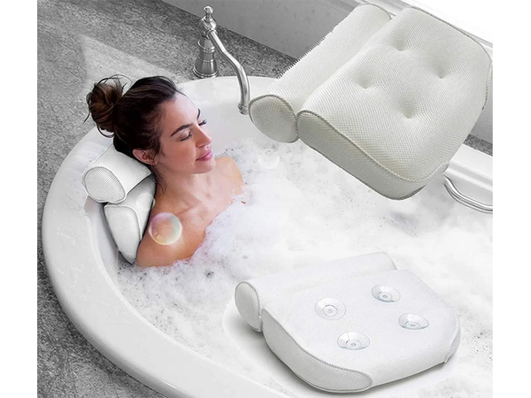 Vannas spilvens ar piesūcekņiem mājas spa galvas balsts mīksts āķis