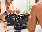 Travel cosmetic bag ogranizer with hook large unisex waterproof black