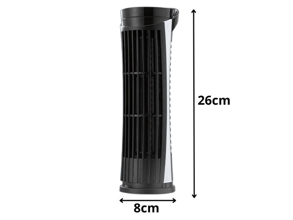 Mini oszlopos asztali ventilátor led világítással 2 sebességgel usb csendes működéssel