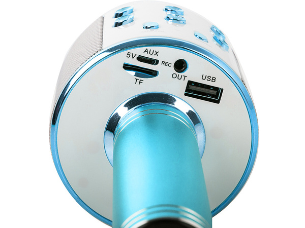 bluetooth belaidis mikrofonas karaoke garsiakalbis balso moduliatorius apvalus