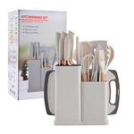 Kitchen knife set with utensils and cutting board 12pcs knife block stand set