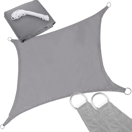 Voile d'ombrage imperméable de jardin 3x2m gris rectangle auvent