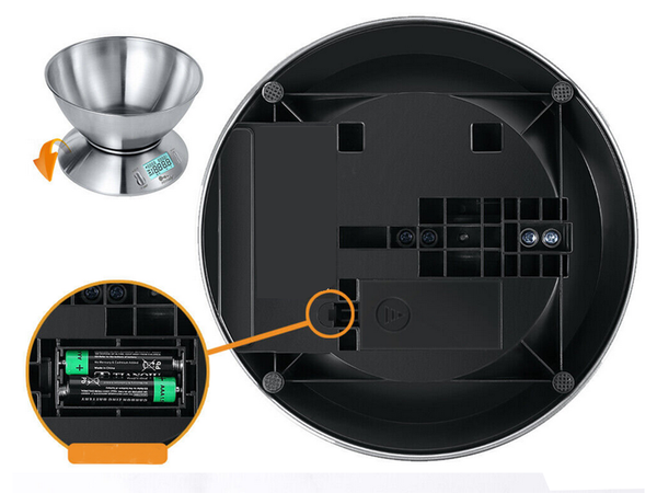 Cântar de bucătărie electronic digital cu bol 5kg lcd argint metalic
