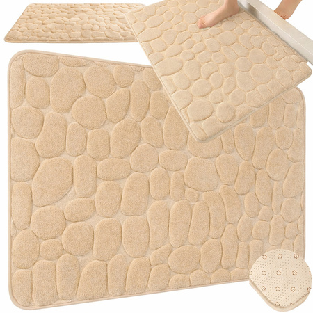 TAPIS DE SALLE DE BAIN DOUX, ABSORBANT ET ANTIDÉRAPANTE, GRAND FORMAT 80 X 50, POUR LA DOUCHE