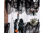 Grande toile d'araignée noire artificielle décoration d'halloween 2 pièces
