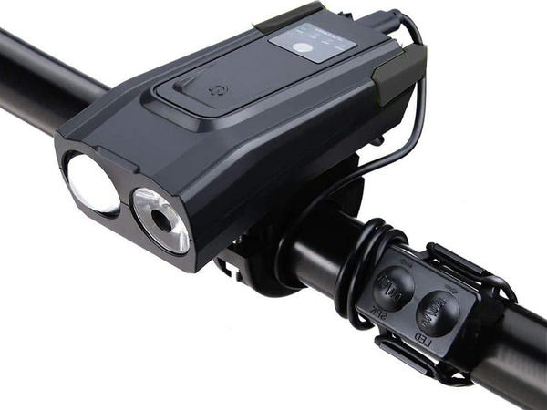 Jaudīgs velosipēda lukturis priekšējais led aizmugurējais lukturis skaļuma signāls baterija 2in1