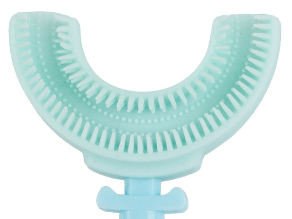 Cepillo de dientes manual de silicona para niños letra u 360