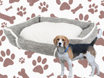 Dog bed soft comfortable fluffy bed with cushion size l