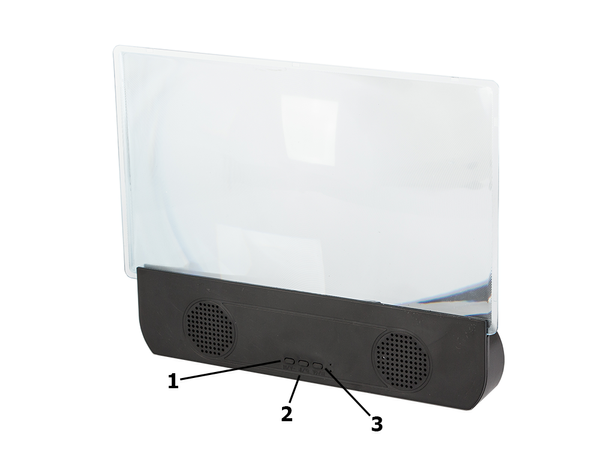 Magnifying glass viewing screen phone speaker bt