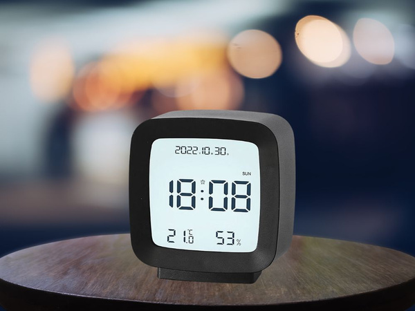Ceas cu alarmă cu dată și temperatură cu funcție snooze lcd umiditate în aer