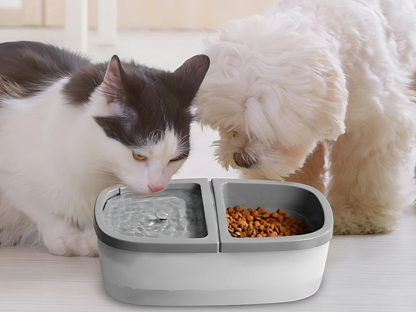 Szökőkút macska tál kutya víz és étel automata itató 2in1 usb