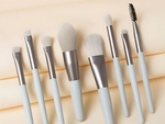 Set de 8 perii profesionale de machiaj pentru ochi, sprâncene, cu cutie cosmetică