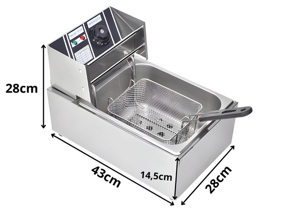 Elektrische frittiermaschine 6 l 2500 w für die gastronomie für pommes fries regelungspanel