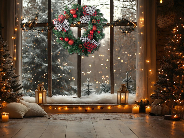 Guirnalda decorativa navideña decoración de pared decoración de puertas adornos navideños