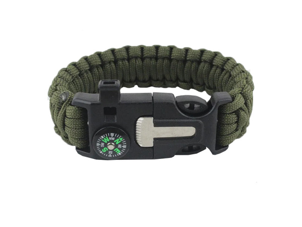 Brățară de supraviețuire brățară 5in1 busolă flint frânghie cuțit paracord frânghie