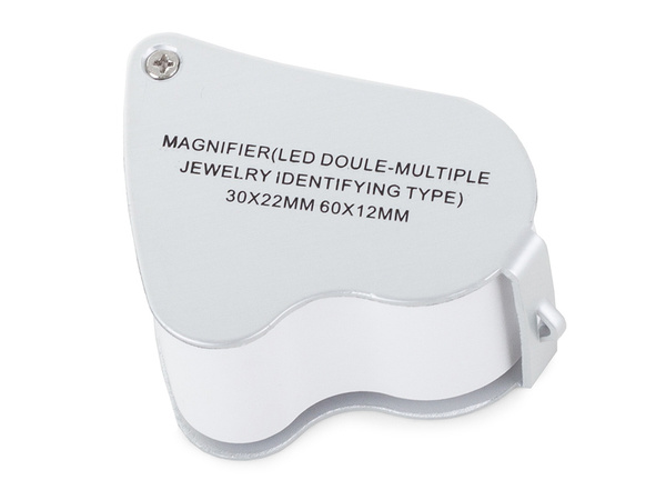 Jeweller's loupe folding 2 led 30x 60x