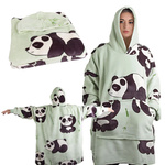 Cald panda hanorac oversize pătură xxl 2in1 blană groasă moale cu glugă