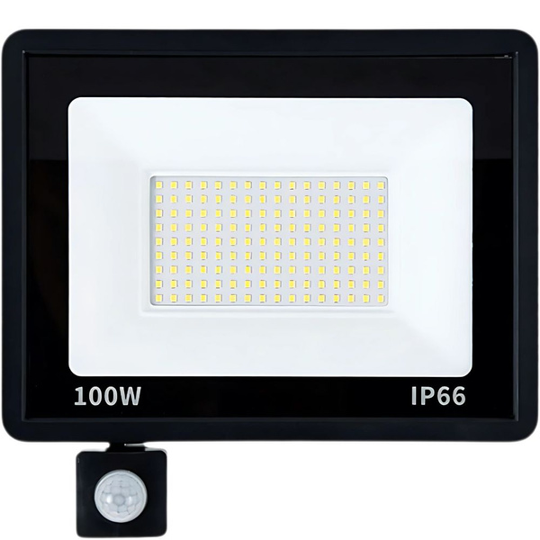 Галогенный прожектор led 100w 6000k с датчиком перехода от сумерек к рассвету ip66