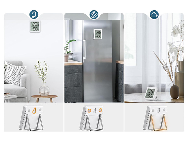 Digitális hőmérő mini időjárás állomás szobahidrométer elem mágneses mágnes