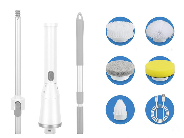 Electric rotary brush for tile joints mop with 6 tornado tips