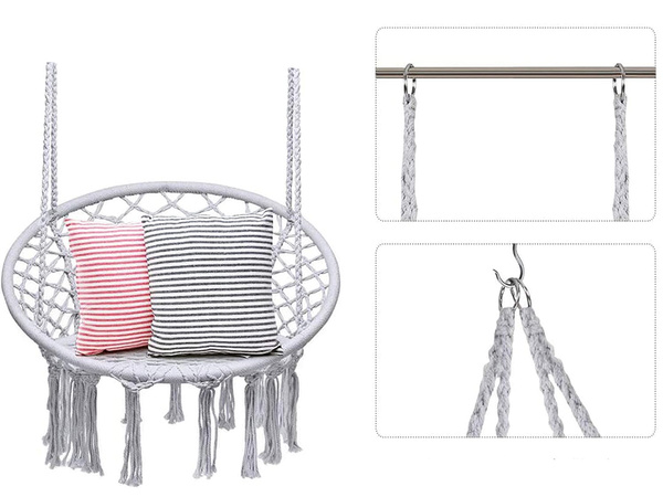 Zahradní houpačka čapí hnízdo závěsné křeslo boho 80cm