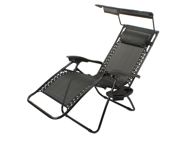 Chaise de plage pliante zero gravity 2in1 chair with canopy