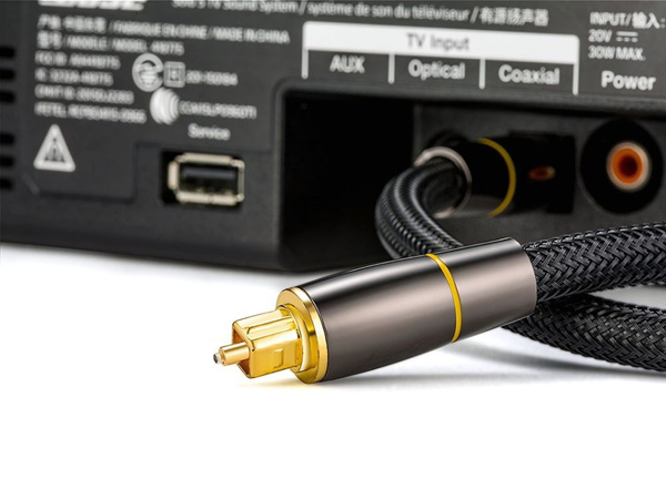 Optický kabel 2m opletený toslink digitální hq pozlacené svorky