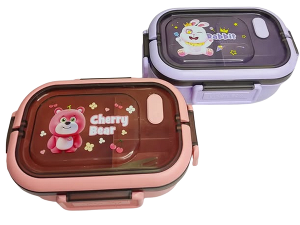 Lunchbox śniadaniówka pojemnik na śniadanie obiad z przegródkami sztućce