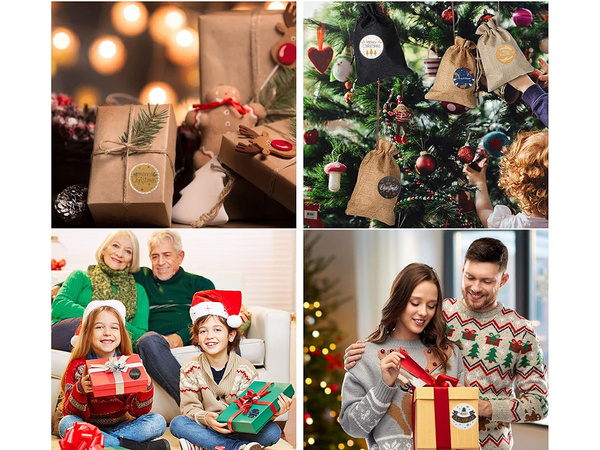 Jõulukaunistused kleebised rullile 500 tk rõõmsat jõuluaega